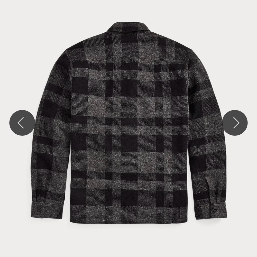 RRL Ralph Lauren Men's Gray and Black Plaid Shirt Jacket - Picture 3 of 10